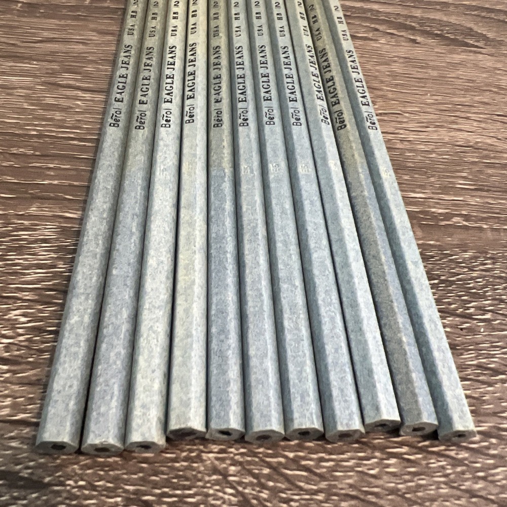 Berol Eagle Jeans No. 2 HB Pencil Lot of 11 Unused Unsharpened USA Vtg No Box - Picture 4 of 6